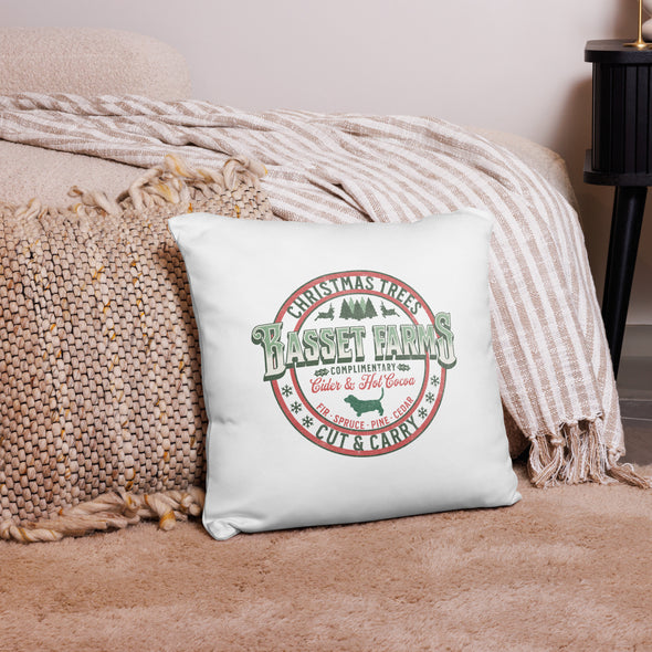 Basset Farms Christmas Pillow