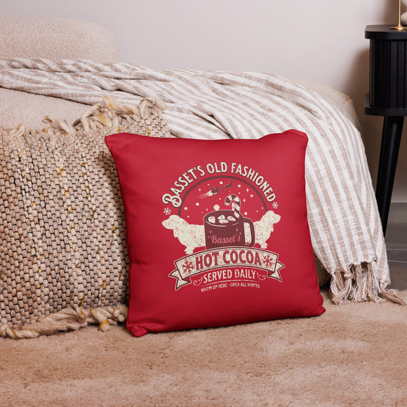 Basset's Old Fashioned Hot Cocoa Pillowcase