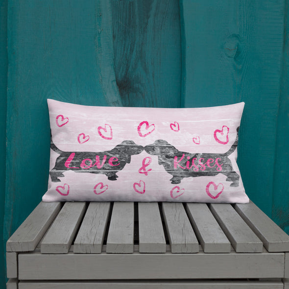 Basset Hound Valentine's Love & Kisses Pillow