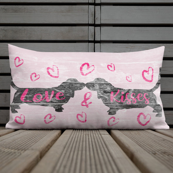 Basset Hound Valentine's Love & Kisses Pillow