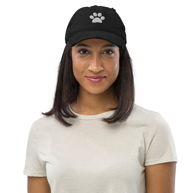 Dog Paw Print Distressed Hat