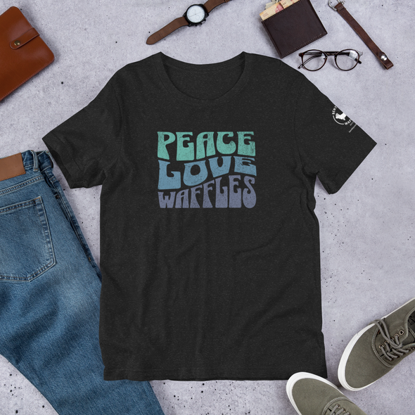 Peace Love Waffles Unisex t-shirt