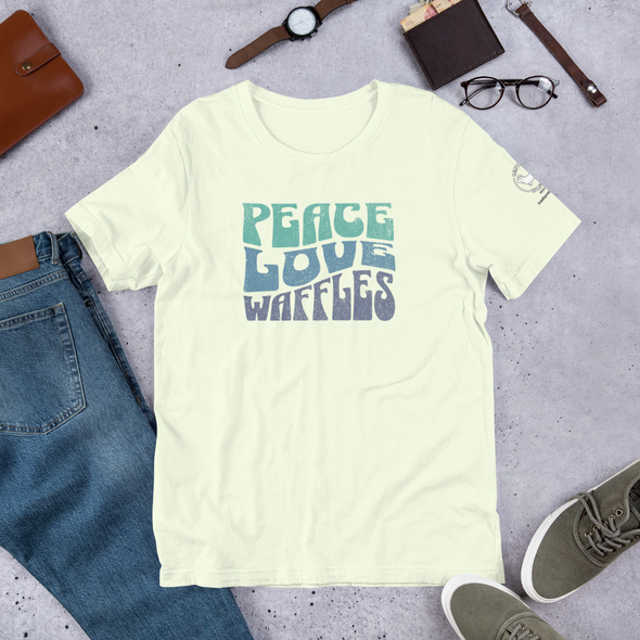 Peace Love Waffles Unisex t-shirt