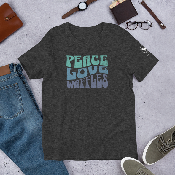 Peace Love Waffles Unisex t-shirt