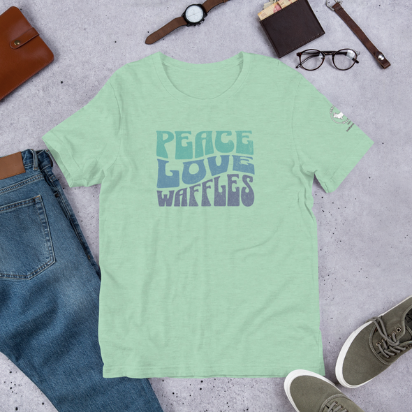 Peace Love Waffles Unisex t-shirt