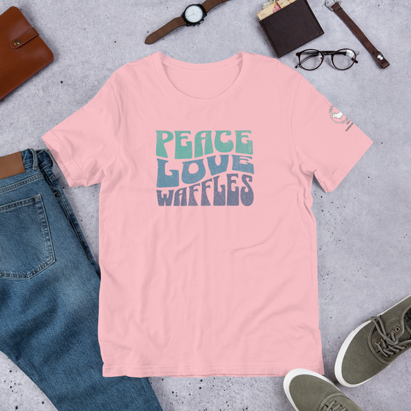 Peace Love Waffles Unisex t-shirt