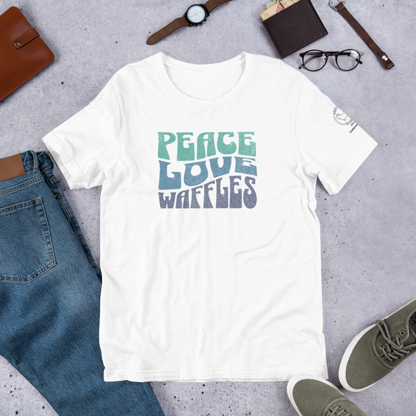 Peace Love Waffles Unisex t-shirt